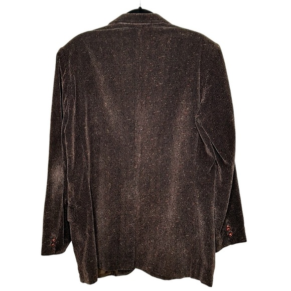 Boston Clipper Vtg Brown Mottled Soft Corduroy Two-Button Blazer Sz 44L - Picture 2 of 11